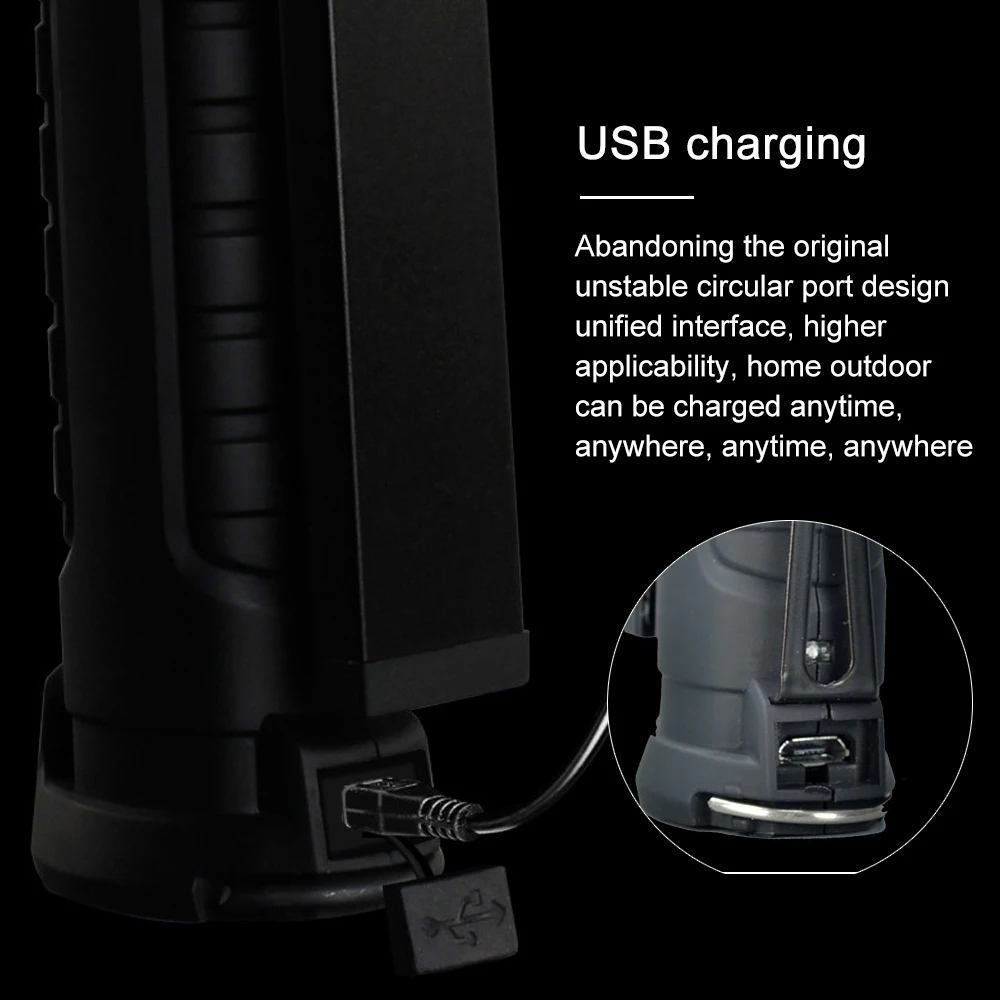 Светодиодный портативный фонарик с USB рабочее освещение магнитный