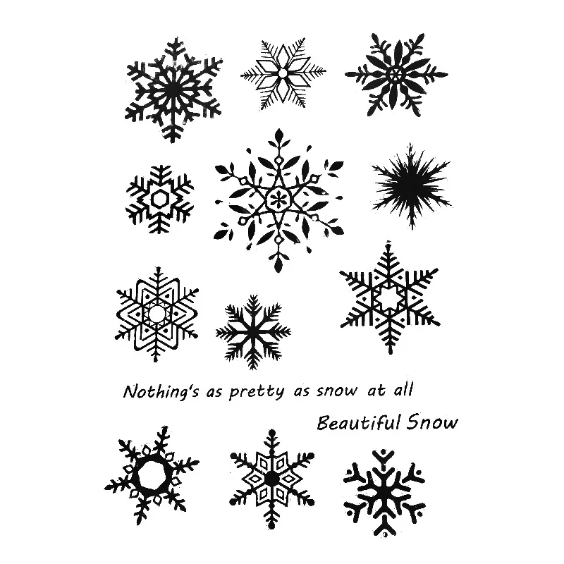 

Beautiful Snowflake Clear Stamps for Scrapbooking DIY Silicone Seals Photo Album Embossing Folder Paper Maker Template Crafts