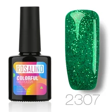 ROSALIND гель 1S лак для ногтей зеленый Алмазный Цвет гель для ногтей с блестками лак УФ-гель лак для ногтей впитывающийся Базовый Гель-лак для ногтей