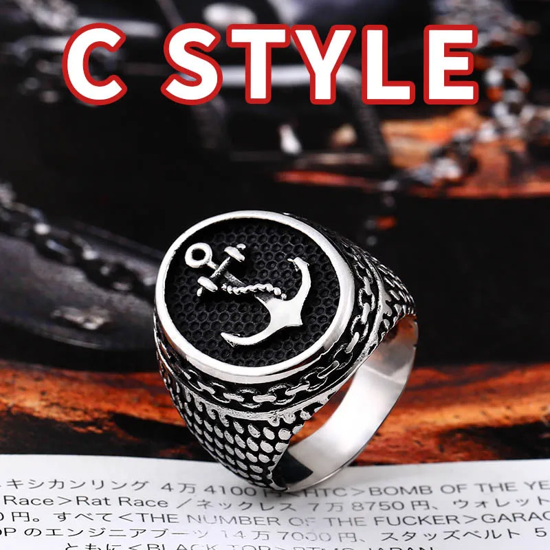 Beier 316L нержавеющая сталь античный silve Байкер для мужчин горячая распродажа высокое качество мода кольцо ювелирные изделия LR487 - Цвет основного камня: C STYLE