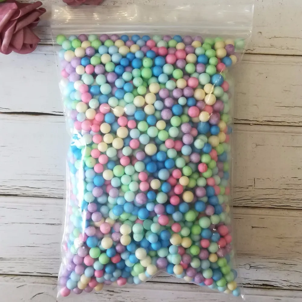 

13g 7-9mm DIY Soft Fluffy Slime Mini Crystal Beads Assorted Colors Polystyrene Styrofoam Filler Foam Beads Balls Craft
