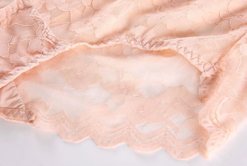 Queenral Transparent Panties For Women Cotton Mid Waist Briefs Underwear Sexy Panties Hollow Out Underpants Imitation Lingerie  11