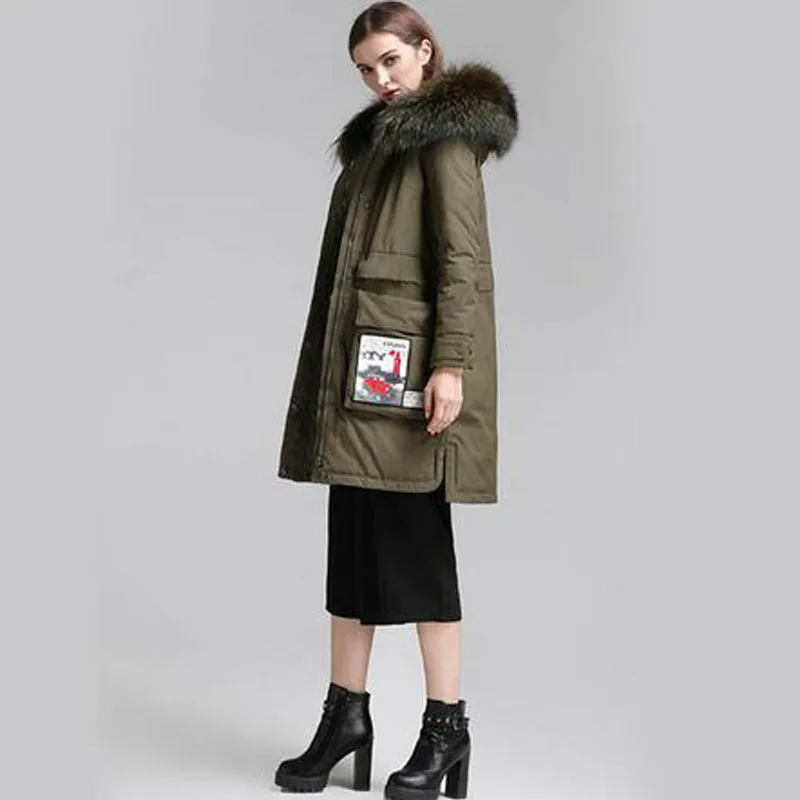 Canard Laveur Épaissir Parkas Collar Raton Grand Collar Veste big De Collar Coupe Réel Naturel D'hiver 2018 Épaississement 90 Manteau vent Chaud Duvet Femmes Small Fourrure small Blanc Fur nqxRUTqWX