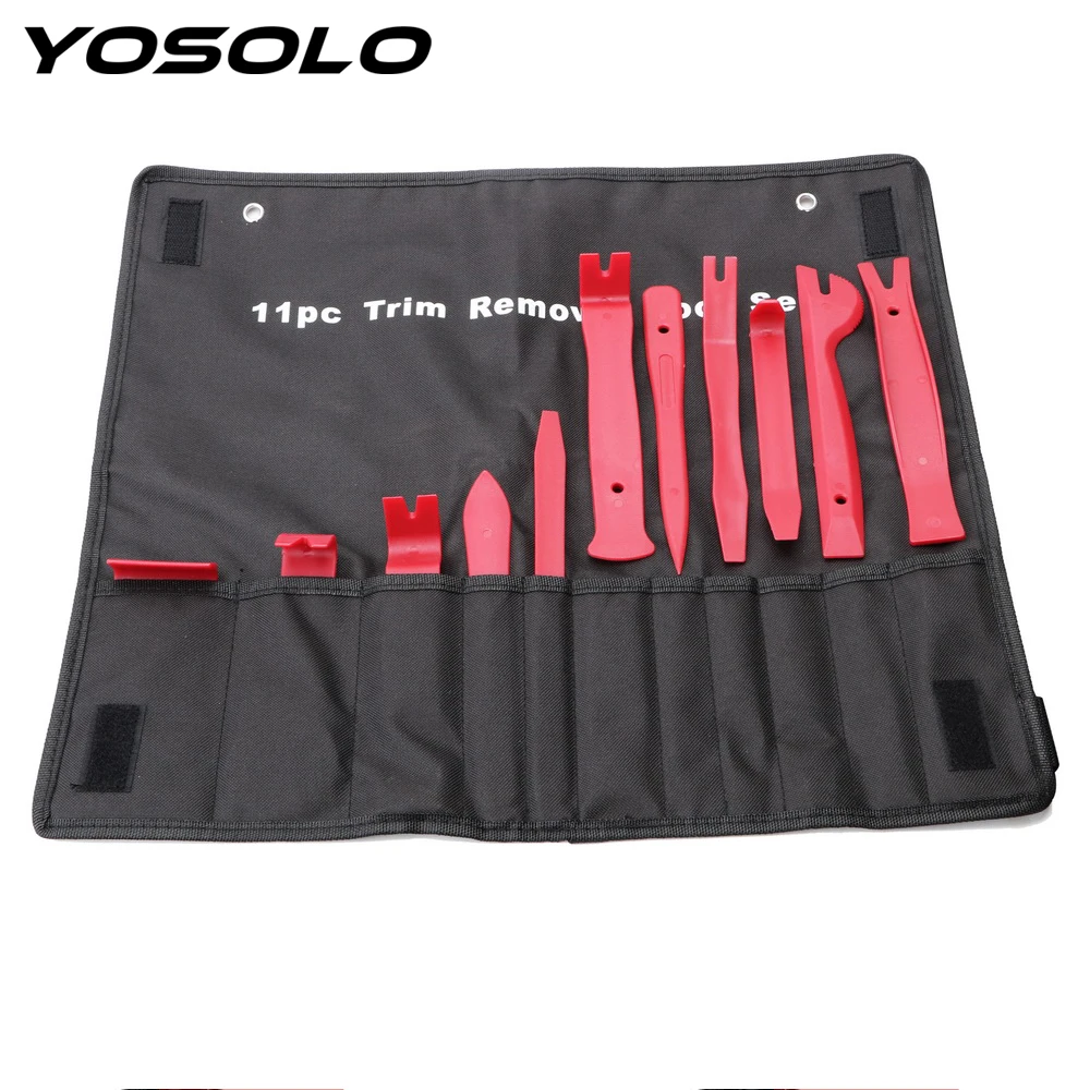 

11pcs/set Auto Fastener and Clip Auto Upholstery Tools Trim Removal Tool Set Door Molding Dash Panel Trim Tool Kit Storage Bag