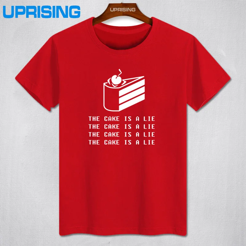 Мужская футболка с коротким рукавом Portal 2 надписью The Cake Is A Lie хлопковые топы|t shirt