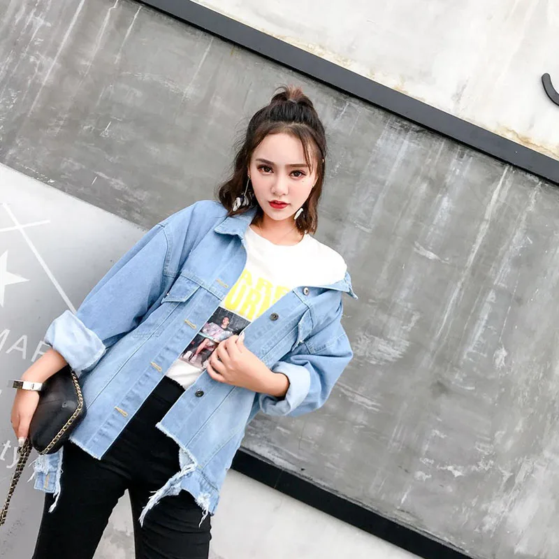 Super Noir Printemps Yingyuanfang Veste Femelle Court Brodé Feu Et Automne Nouvelle Mode Denim bleu BB47p