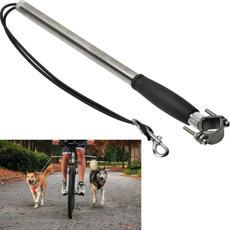 

Hands Free Leash Dog Bicycle Exerciser Leads Leash Built-in Buffer Spring Soft Easy Pull Tug