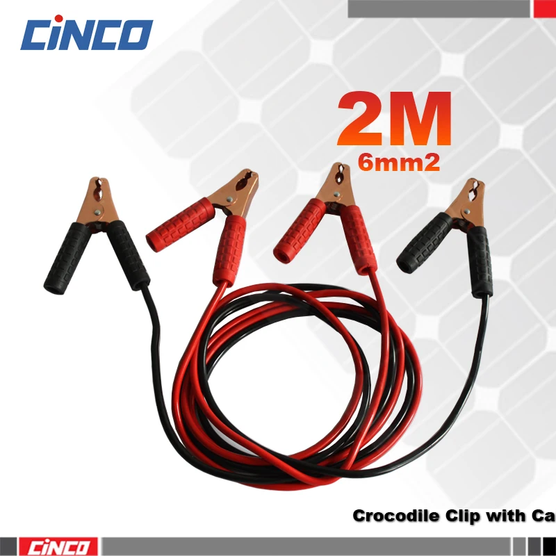 

Crocodile Clip,6mm2 copper wire 2m Double-ended Crocodile Clips,Diy Solar panel system for solar battery charger