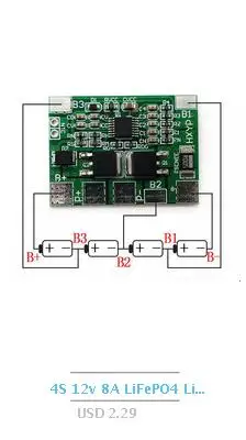 4S 100A 12 V w/Баланс LiFePO4 литиевая батарея Защитная плата BMS 3,2 V UPS инвертор хранение энергии 4 ячейки