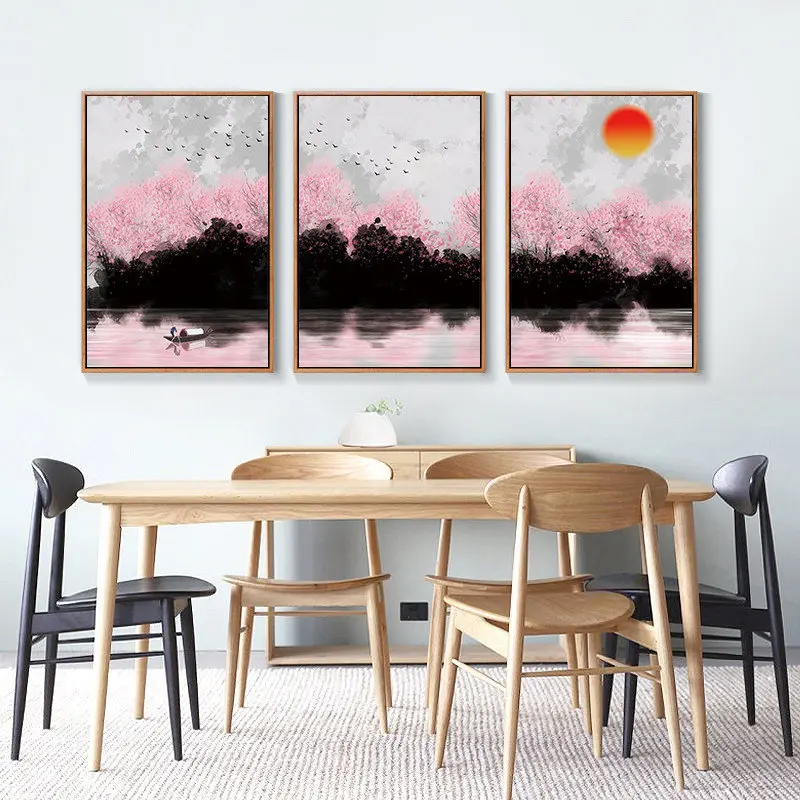 Abstract Watercolor Landscape Nordic Canvas Art Painting Home Decor Wall Art Poster Living Room Print Colorful Scenery Picture
