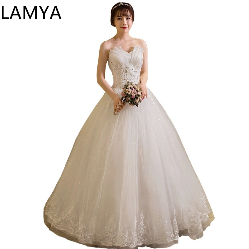Ламия дешевые свадебные платья Сделано в Китае 2019 платье принцессы плюс Размеры Vestido de Novia настоящая фотография Свадебное платье элегантное