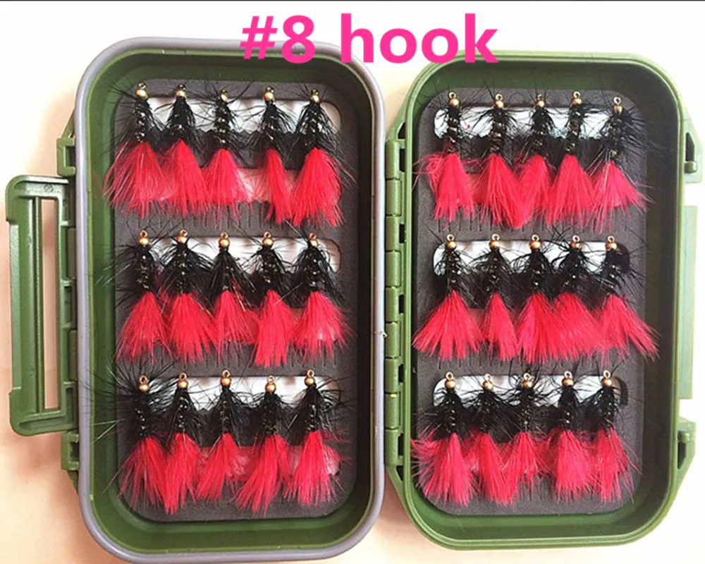 Promo 40pcs Wet Dry Nymph Fly Fishing Lure Box Set Fly Tying Material