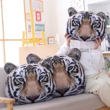 Творческий в виде головы тигра, форма плюшевая подушка Животные вещи декор подушки имитация печать изображений спинка подарок 45/50/65 см