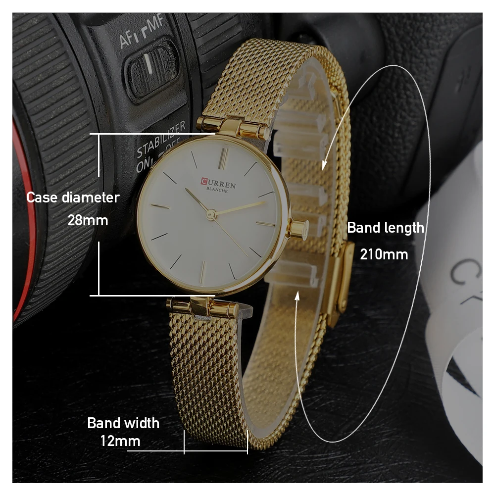 Skup CURREN zegarki kobiety moda 2019 luksusowej marki zegarek kwarcowy panie Mesh zegar ze stali nierdzewnej kobiet zegarek Relogio Feminino