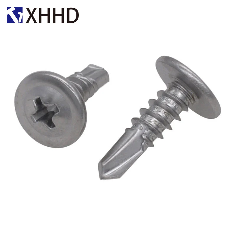 

Stainless Steel Phillips Cross Recessed Thread Truss Head Drill Tail Self Tapping Screw Thread Flat Self Drilling Bolt M4.2 M4.8