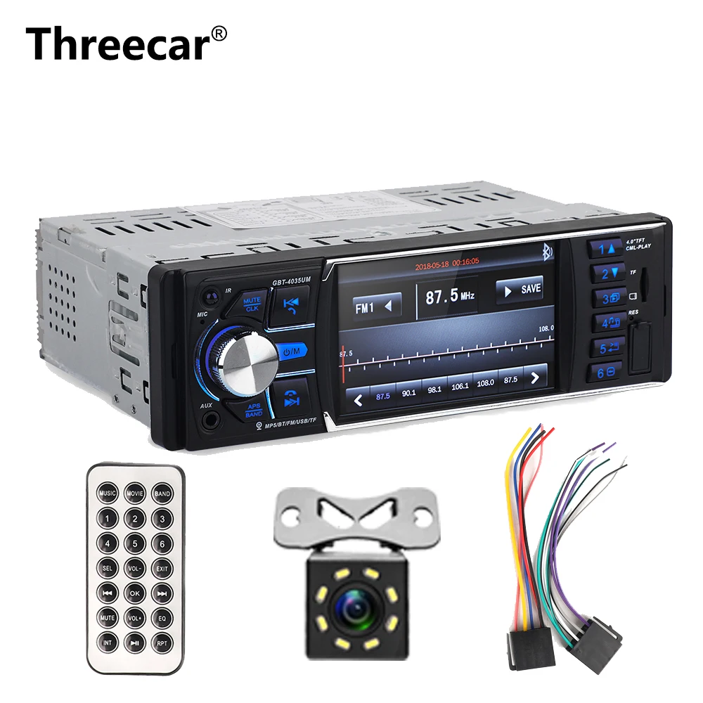 

One Din 4.1" Car Radio Autoradio Stereo MP5 FM Bluetooth USB AUX FM Radio MP3 Audio Player Support Camera Remote Control