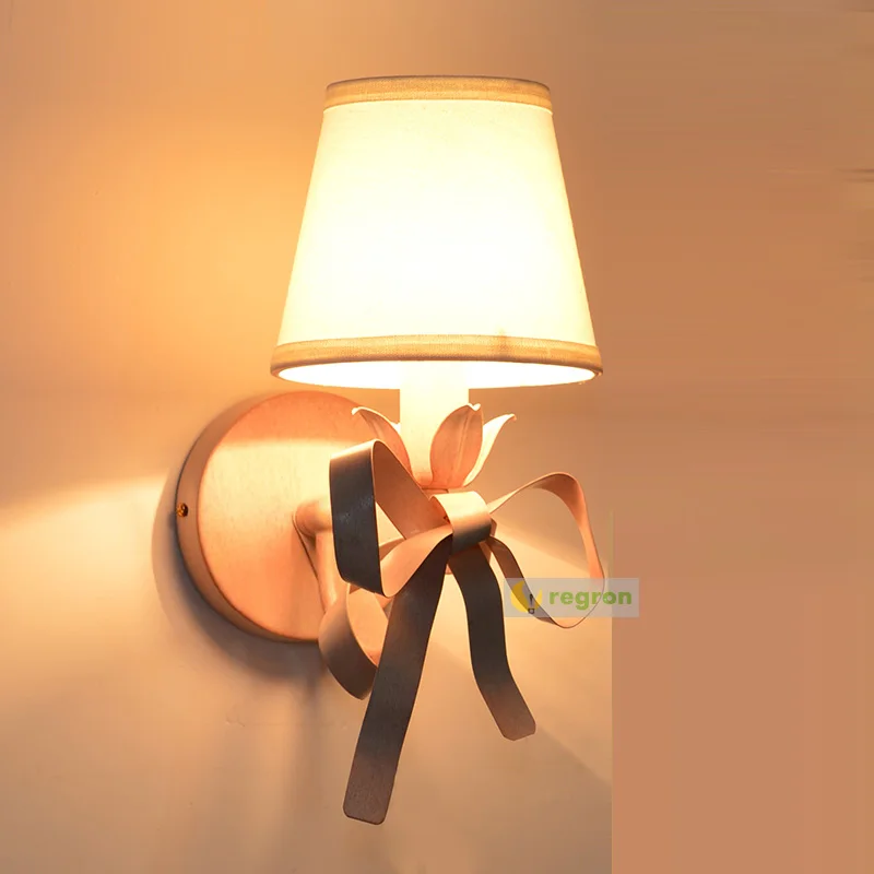 

pink Princess room Sconce Wall Lights children room kids lighting Continental Indoor iron wall lamp bedside lamp Led Arandela
