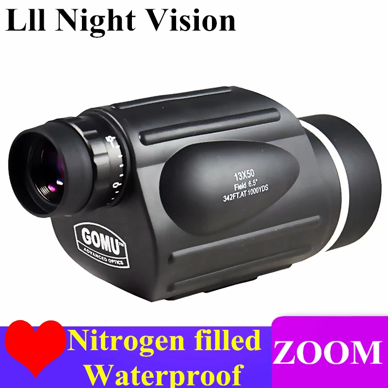 جومو 13x50 أحادي Rangefinder الطيور ووتش تلسكوب التكبير مناظير الإكتشاف نطاق الصيد مع ترايبود المسافة متر نوع