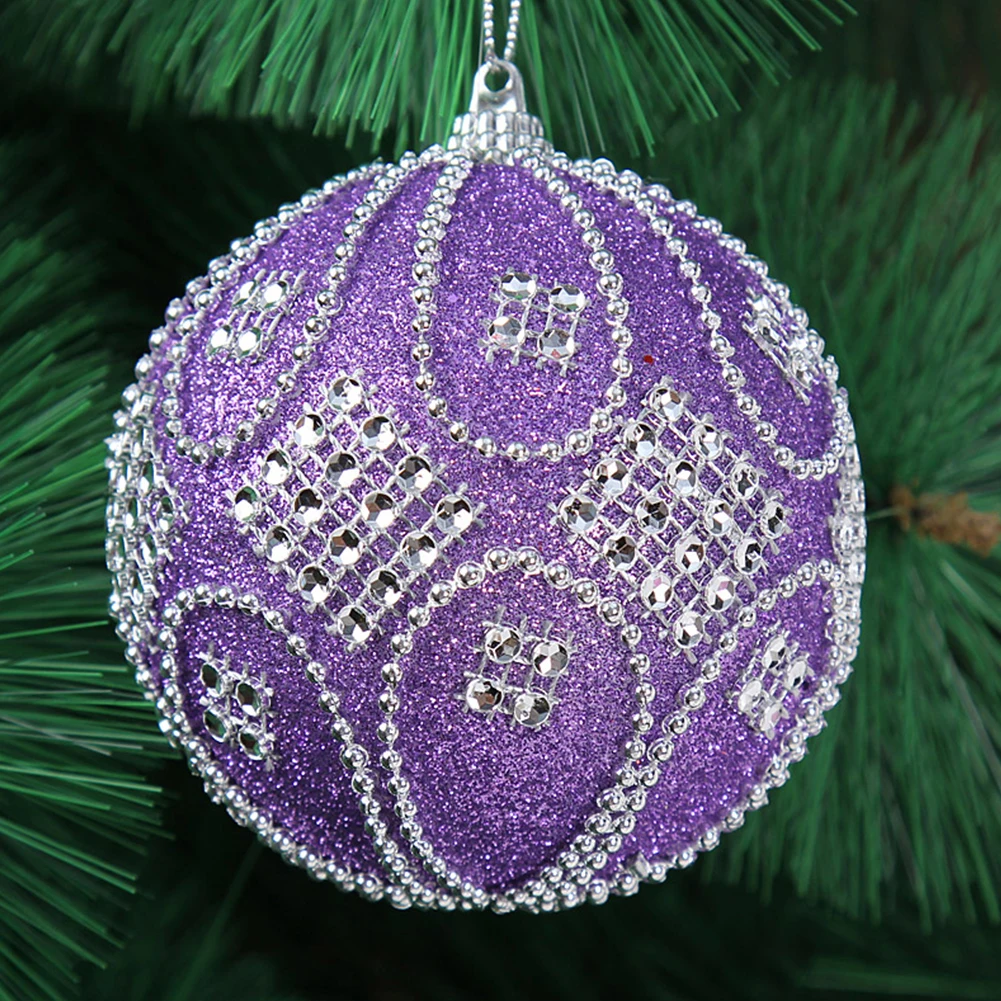 Рождественский Стразы блестящие шары шар орнамент с рождественской елкой украшения 8 см