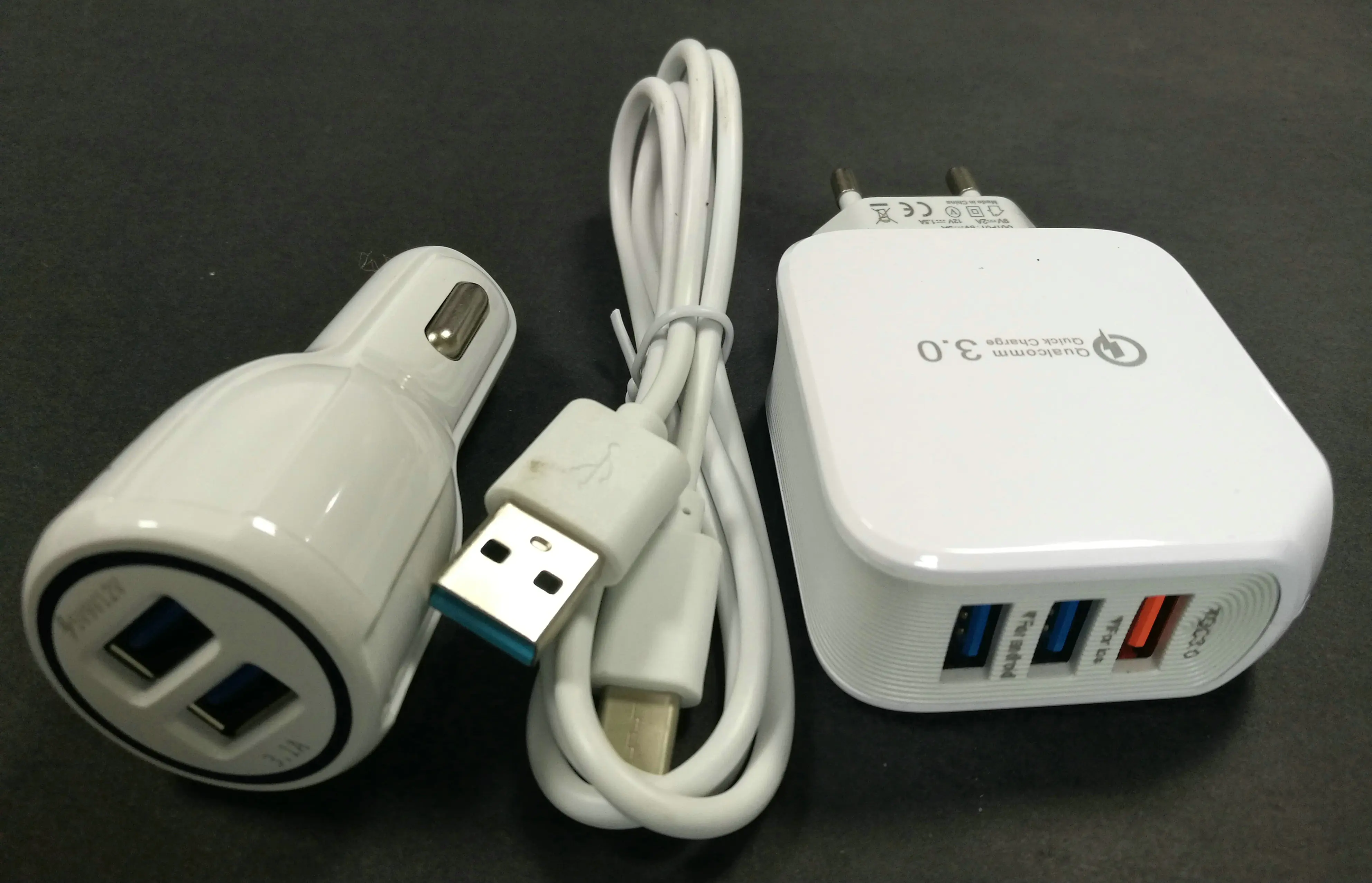 

5A EU Travel Wall Adapter 3 USB output+ USB Cable+car charger For Blackview BV7000 Pro MT6750T 5.0 Inch 4GB RAM+64GB ROM