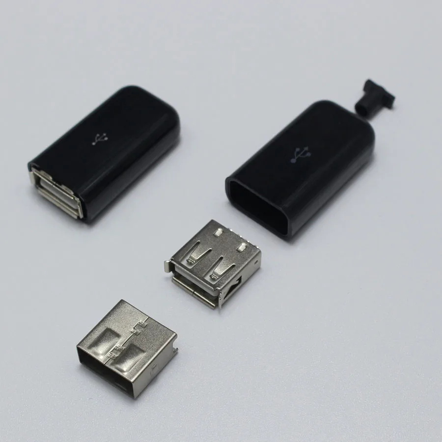 2 комплекта DIY USB тип A Тип сварки гнездовой разъем 3 в 1 адаптер Белый Черный|l