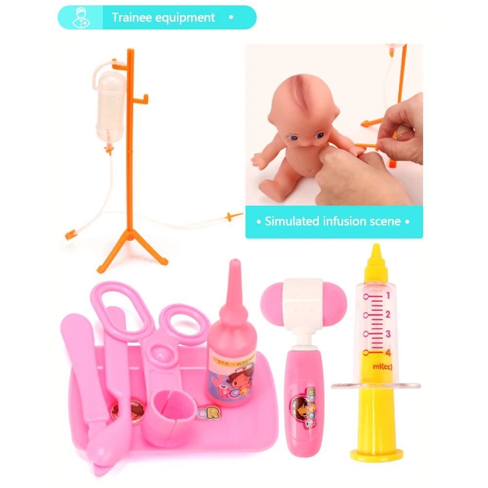 37 шт. детский набор игрушек для игры в доктора, детский набор для косплея, вокальный светильник для доктора, стетоскоп, игрушка для моделирования, медицинское оборудование, розовый/синий