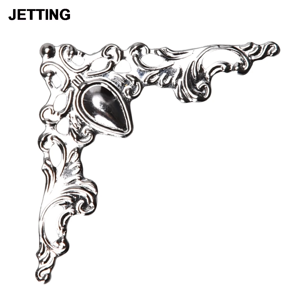 

12PCS Decorative Antique Brass Silvery Jewelry Wine Gift Box Wooden Case Chest Edge Cover Corner Protector Guard