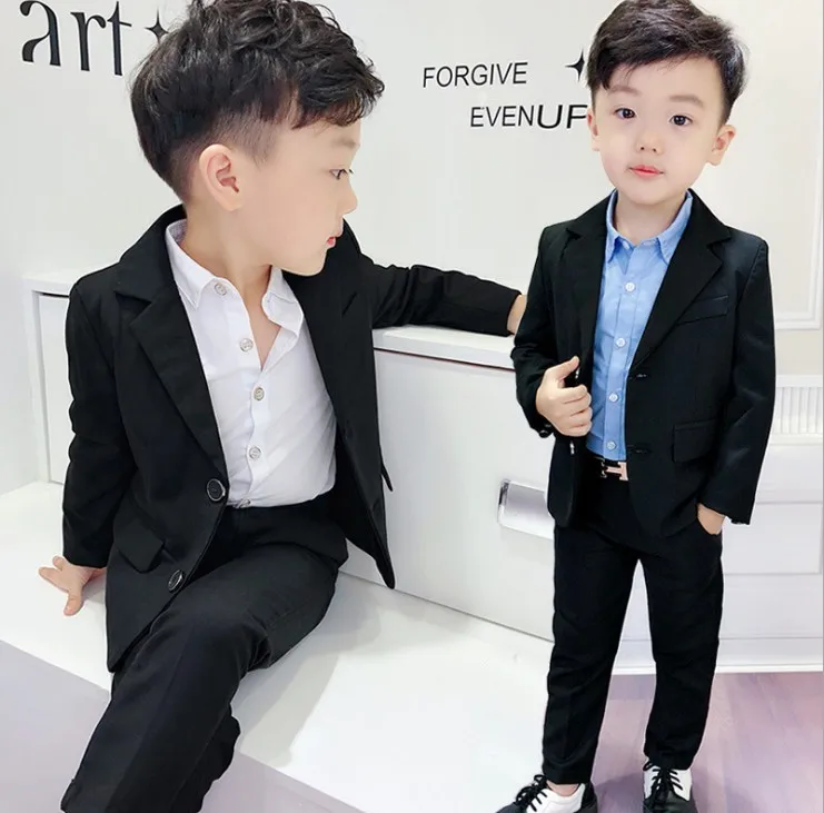 

90-140cm New 2019 Boys Gentleman Suits for Wedding Boys Dresses Suit Coat+Pant Clothing Sets 2pcs Children Costume