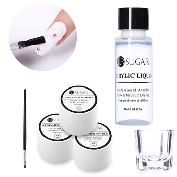 

UR SUGAR 6Pcs Acrylic Powder Crystal Nail Polymer Powder Nail Art Extension Quickly Builder UV Gel Pen Crystal Cup Tips Tool