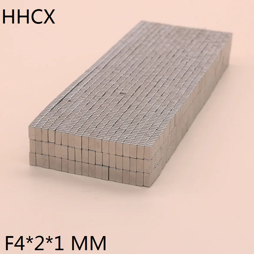 100 шт./лот магнит 4x2x1 мм N35 Сильный квадратный NdFeB редкоземельный магнит 4*2*1 мм неодимовые магниты 4 мм x 2 мм x 1 мм