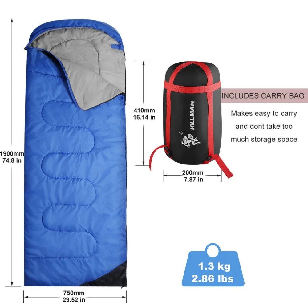 Открытый спальный мешок конверт Тип Laybag ультра легкий портативный кемпинг два