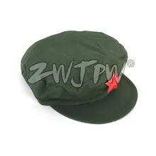 Китайская военная армия освобождения Тип 65 Кепки с красными пятиконечными звездочками Армейский зеленый шляпа Реплика CN/401107