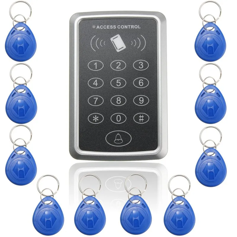 

125KHz Door EM ID Card Access Control Keypad Weatherproof Design For Car Parking Security with 10 pieces RFID Key Fobs