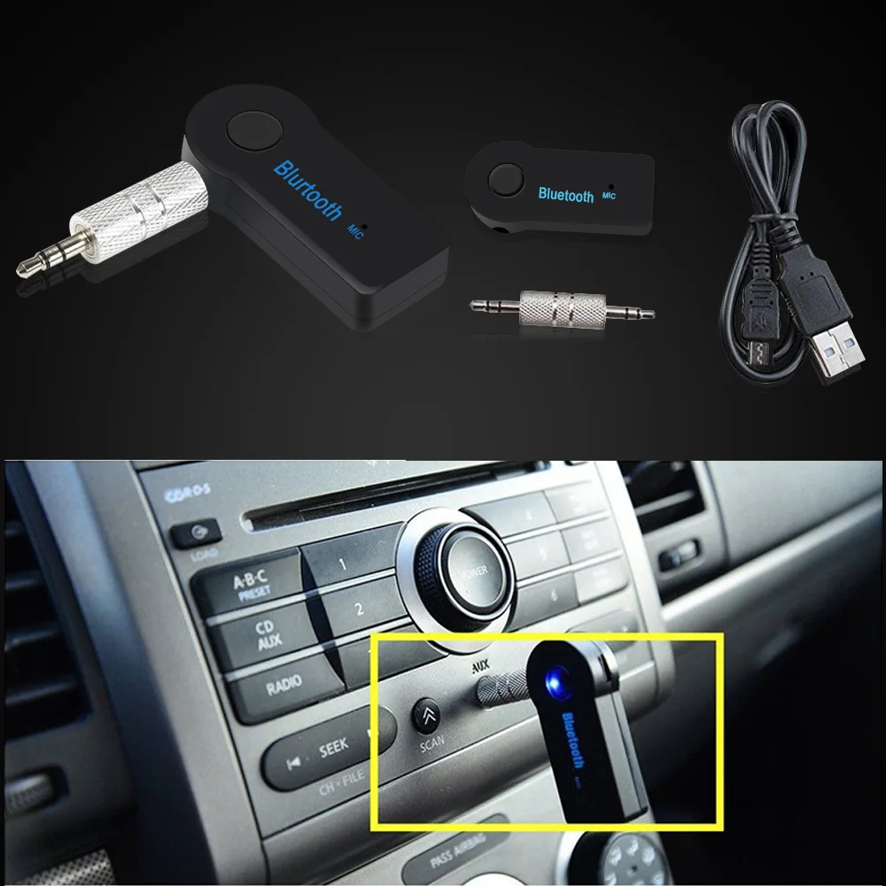 Громкой связи Bluetooth автомобильный комплект 3 5 мм разъем беспроводной USB AUX