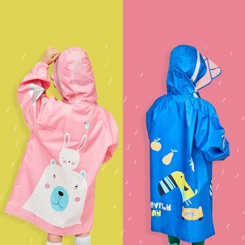 

2019 New Cartoon Toucan Kids Rain Coat Children Windproof Poncho Boys Girls Rainwear Student Blue Outdoor Waterproof Raincoats