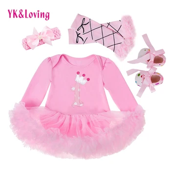 

Pure Pink Baby Girl Clothing Set Ruffle Tutu Dress Vestido Infantil 4 Pcs Cute Mouse Print Infant Dresses Children Wear F2021