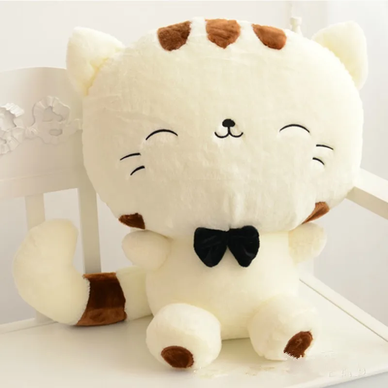 80cm Include Tail Cute Large Face Cat Plush Stuffed Toys Pillow 