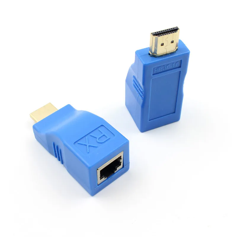 Kebidu 2шт 30 м HDMI удлинитель передатчик TX/RX HDMI V1.4 HD 1080P по Cat5e CAT6 RJ45 Ethernet кабель для ТВ проектора DVD