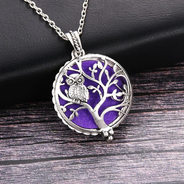 Vintage Owl Aromatherapy Diffuser Necklace – Essential Oils Locket Pendant