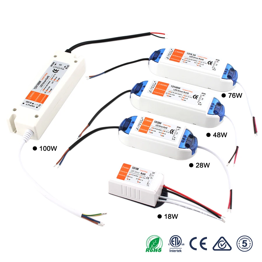 

High Quality Led Driver DC 12V Power Supply 18W 28W 36W 48W 72W 100W Lighting Transformers Driver Led for LED Strip Power Supply