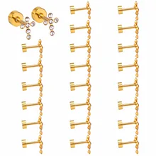 Роскошные серьги-гвоздики из нержавеющей стали, 12 пар/лот,, модные серьги с винтовой застежкой, серьги оптом