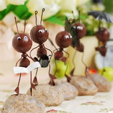 Милые муравьи изделия из железа винтажные милые железные муравьи металлические поделки сказочные садовые миниатюрные украшения железные ремесленные настольные украшения