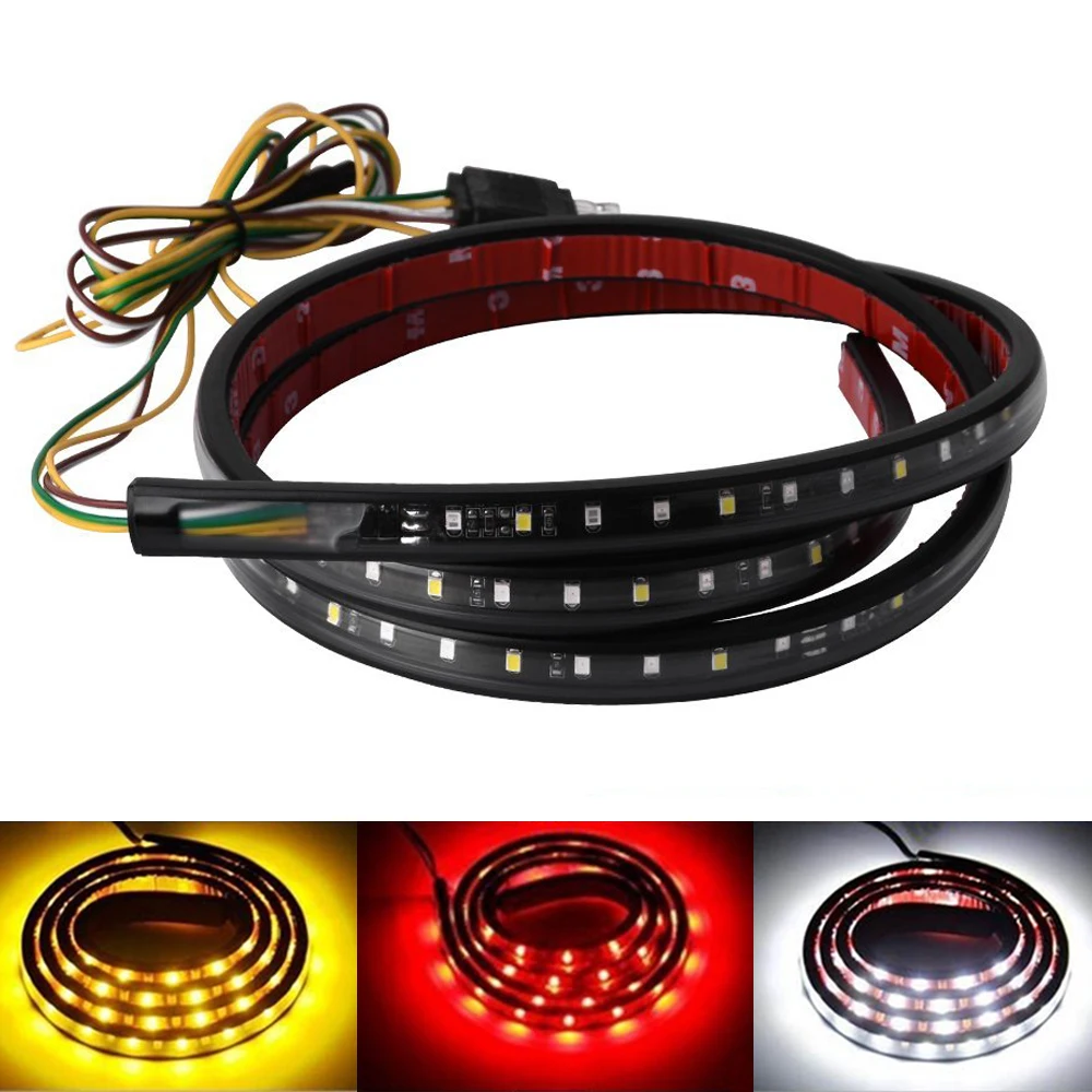 

Lonleap 3 Colors Changeabe LED Light Strip Tailgate Bar Backup Reverse Brake Lights Tail Turn Signal Light Red White Yellow