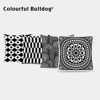 

Black And White Mandala Geometric Cushion Cover Star Ikat Tribal Pillow Cushion Football Room Home Decor Polka Dot Throw Pillow