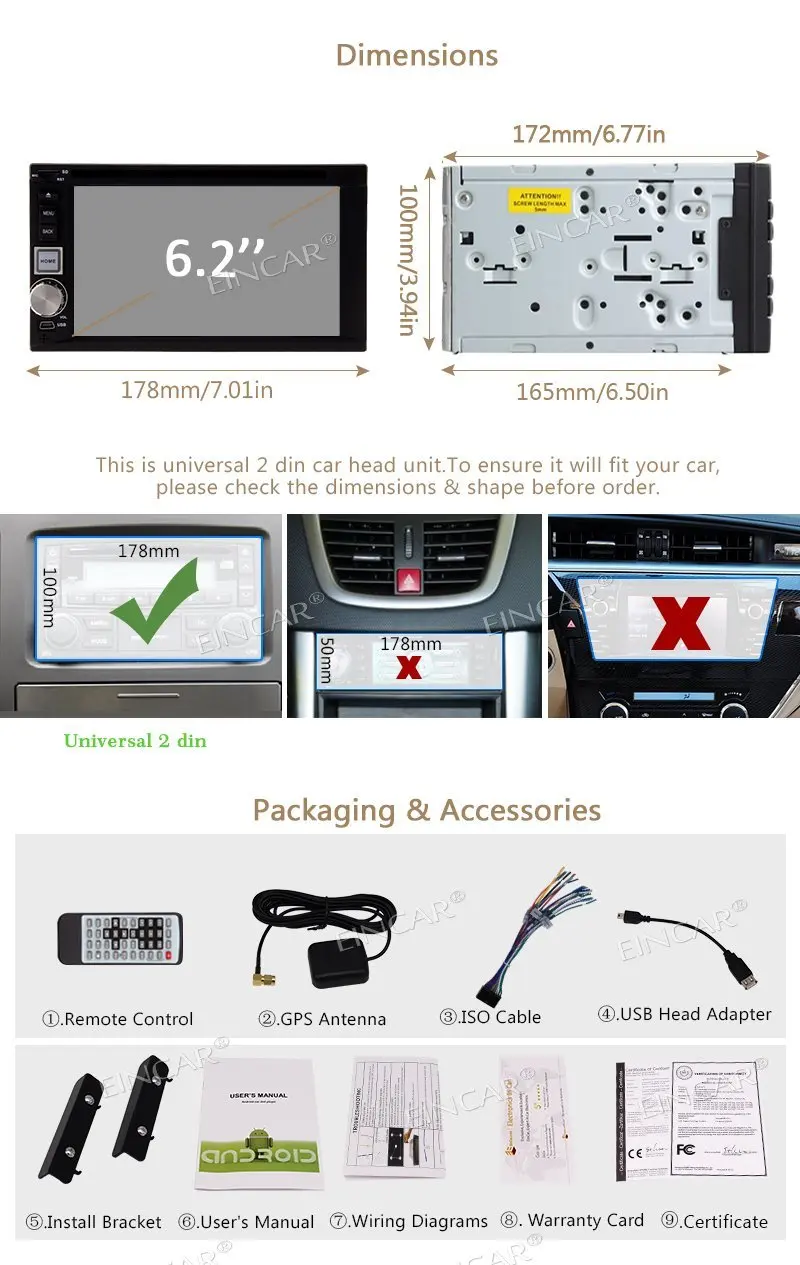 Top Front&Backup Camera+Android 7.1 Car Radio dvd player in Dash 8-Core GPS Sat Nav Headunit Support Wifi Bluetooth/RDS/SD/USB/OBD2 5