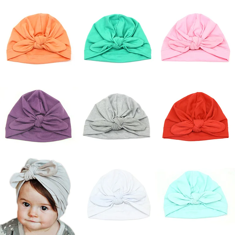 

LNRRABC Cute Bunny Ears Indian Hat Turban Baby Girl Child Knotted Hairband Wrap Accessories Child Headscarf