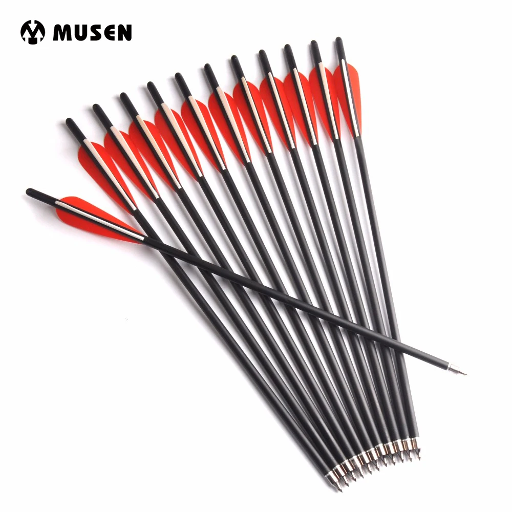 6/12/24PCs 20" Carbon Crossbow Bolts with Changable Tips for bow Hunting Archery 