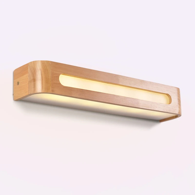 Светодиодная лампа в современном японском стиле деревянная настенная из дуба