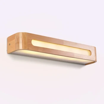 Modern Japanese Style Led Lamp Oak Wooden Wall Lamp Nordic Solid Wood Mirror Wall Lights Sconce For Bedroom Bathroom AC110V220V tuda free shipping art deco style originality solid wood wall lamp for bedroom sitting room porch ngau tau led wall lamp e27