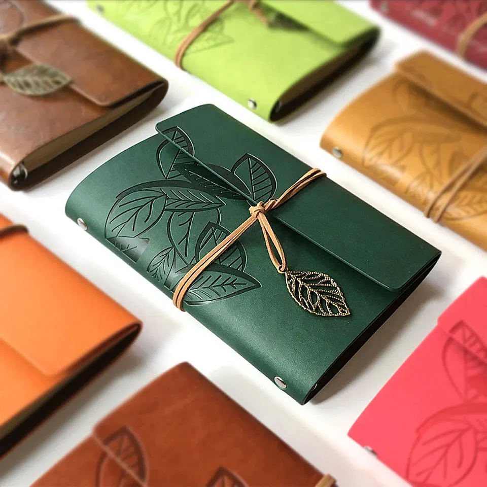 

Creative leaf pendants, loose-leaf notebooks, diary planning notebook PU leather loose-leaf notebook, the school office Notepad.